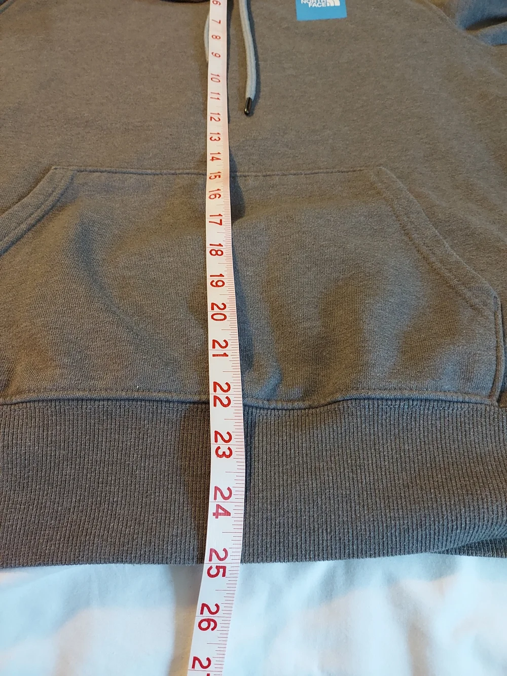 The North Face Men's Americana Pullover Hoodie Gray Blue Box Logo S